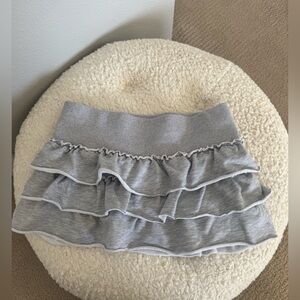 Edikted Gray Ruffled Mini Skirt